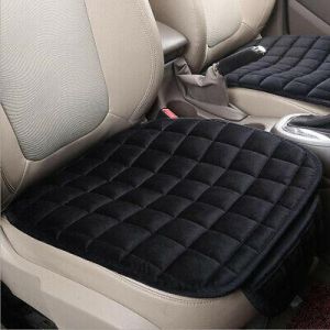 Car Black Front Seat Cover Plush Pad Mat Chair Non-slip Warm Cushion Accessories